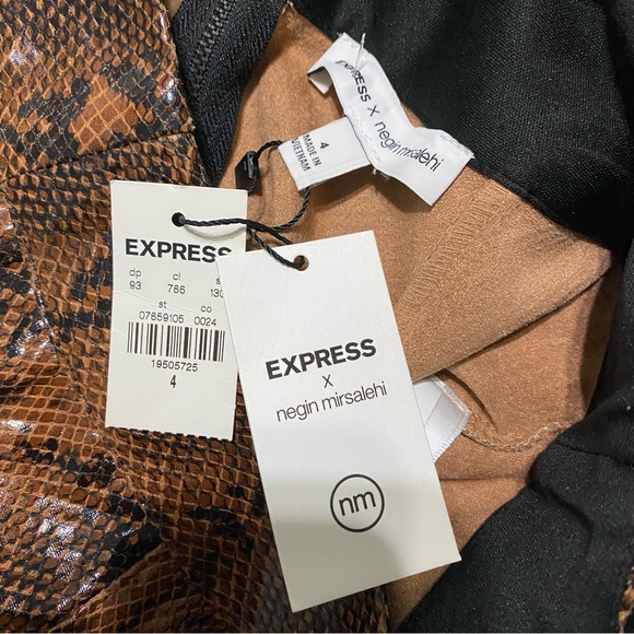 NEW Express X Negin Mirsalehi #16 Snake Print Slit Skirt - Picture 5 of 6